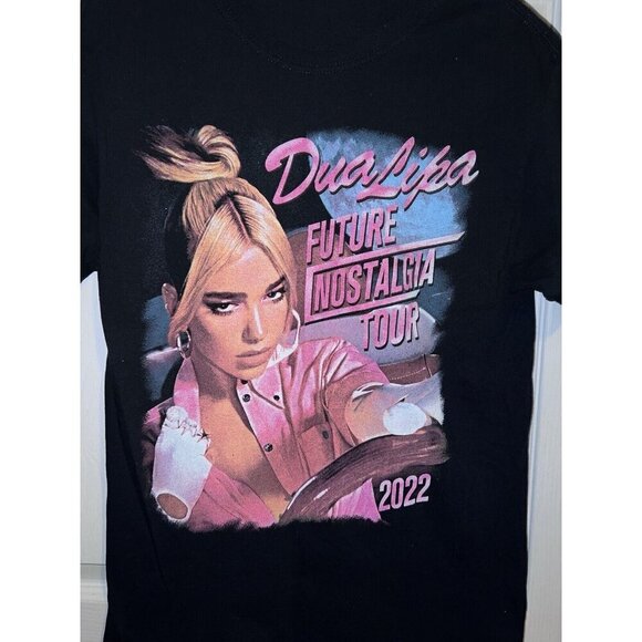 2022 DUA LIPA Future Nostalgia Tour Black T-Shirt Large Pop Music Concert - Picture 1 of 8